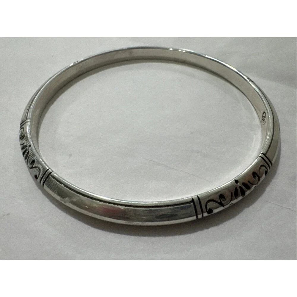 BRIGHTON -  Embossed Design 5mm Bangle Bracelet - 2.5